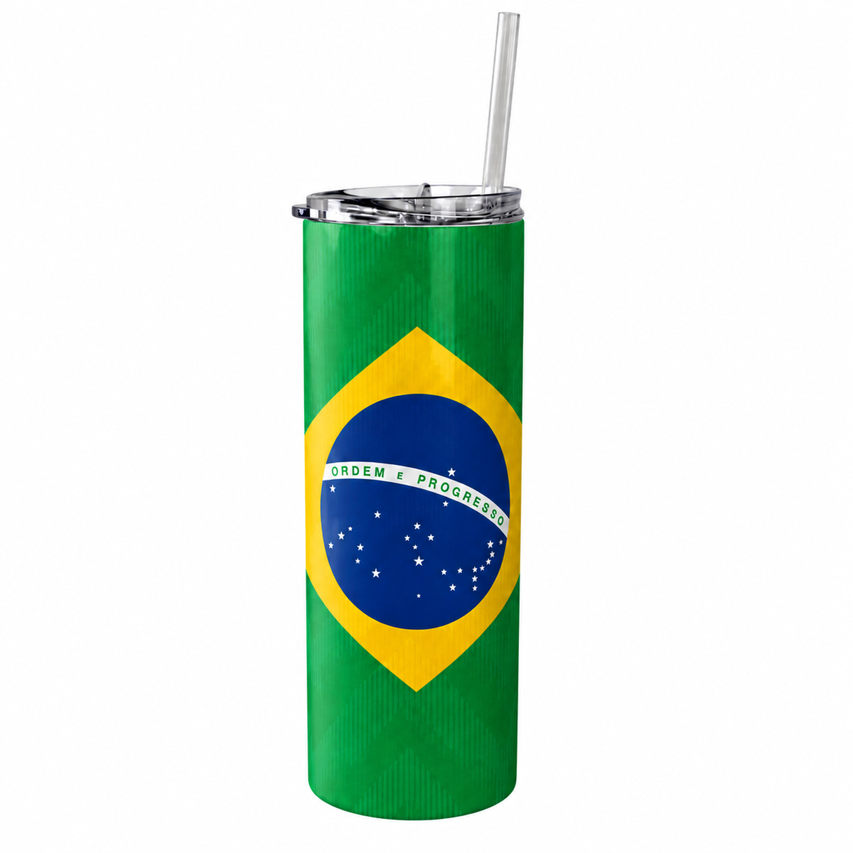 Brazil 20 oz World Team Tumbler on a pure white background with no cast shadow