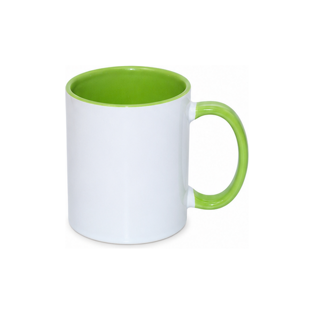 Green blank custom 11 oz coloured photo mug