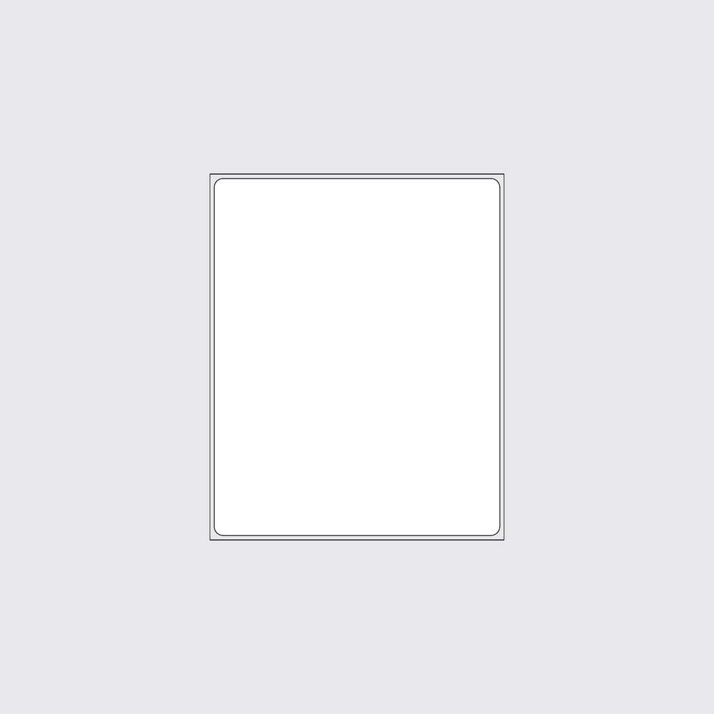 8" × 10" ChromaLuxe metal print template showing trim and bleed