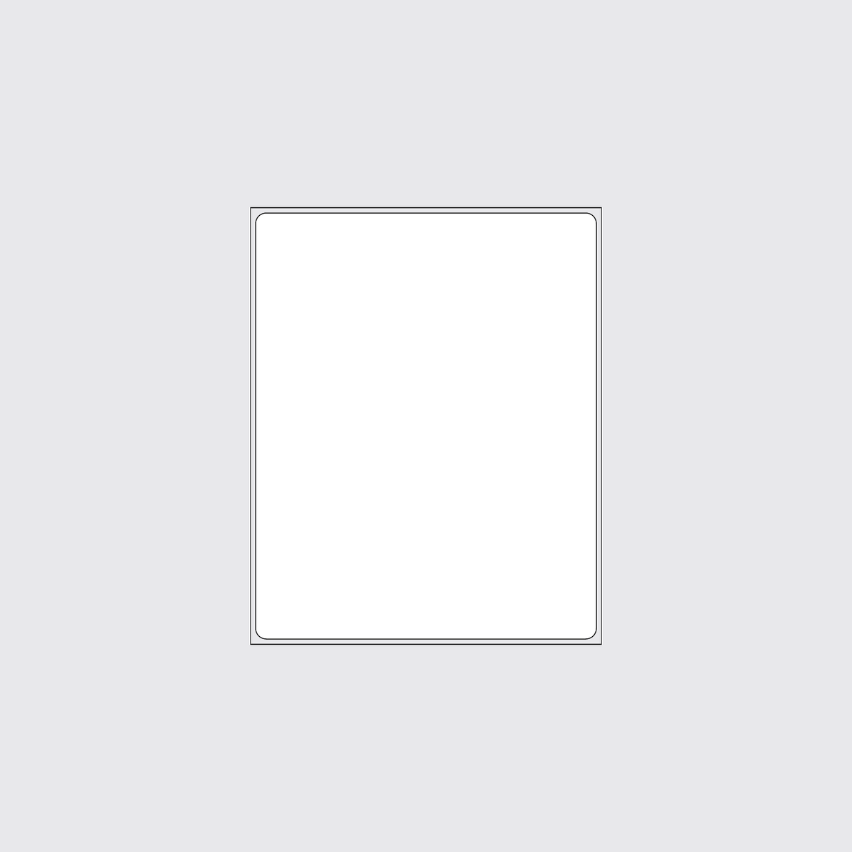 8" × 10" ChromaLuxe metal print template showing trim and bleed