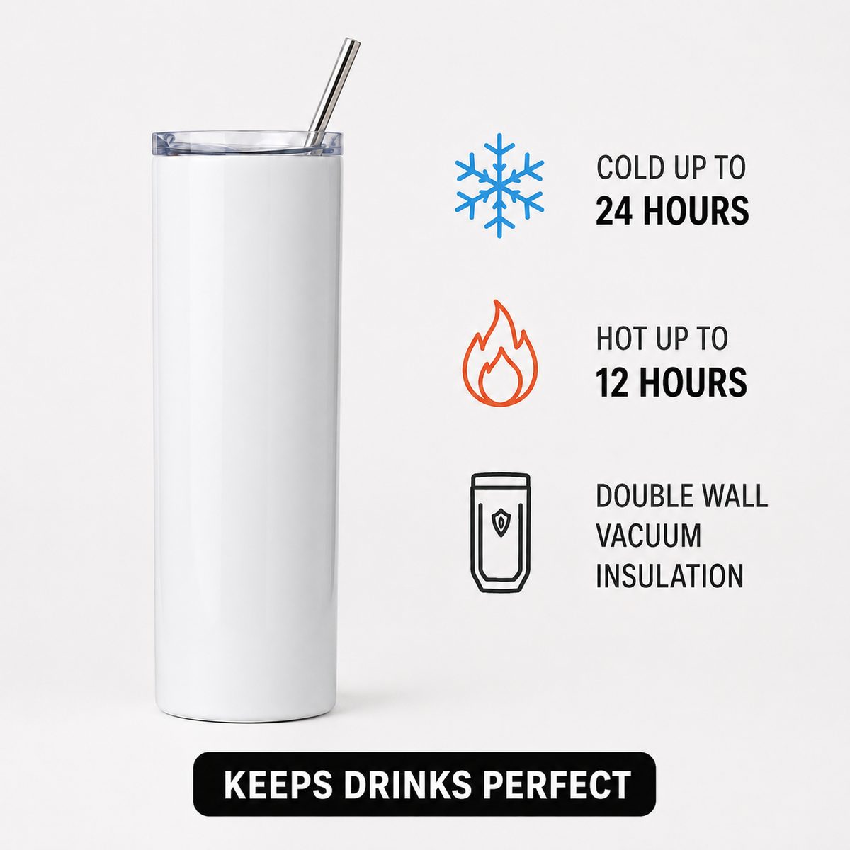 Custom 20 oz tumbler insulation performance product image
