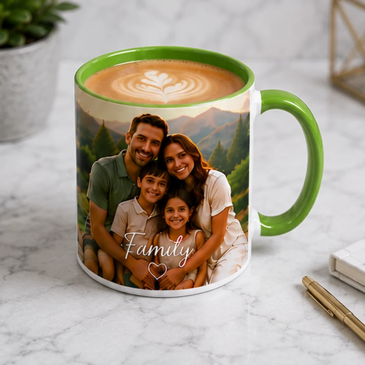 Custom Green 11 oz Photo Mug hero