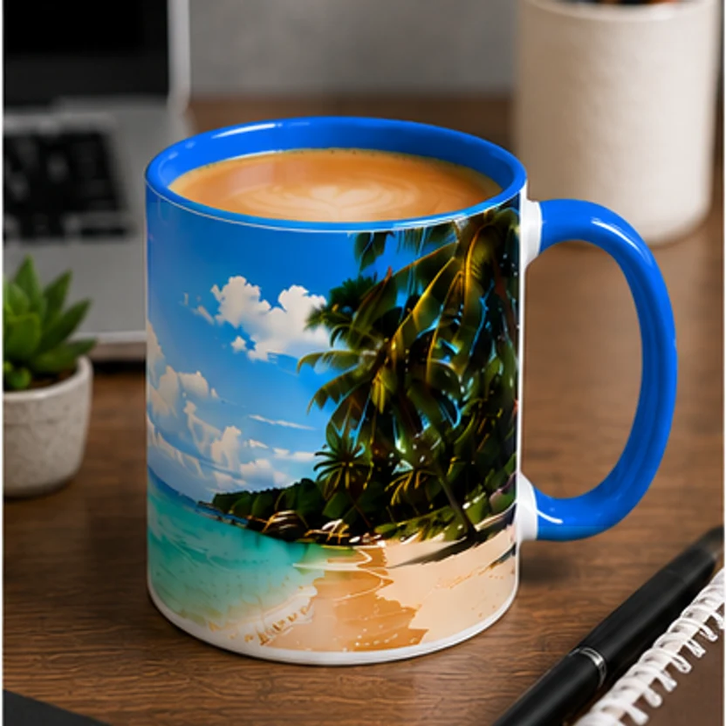 Custom Light Blue 11 oz Photo Mug hero