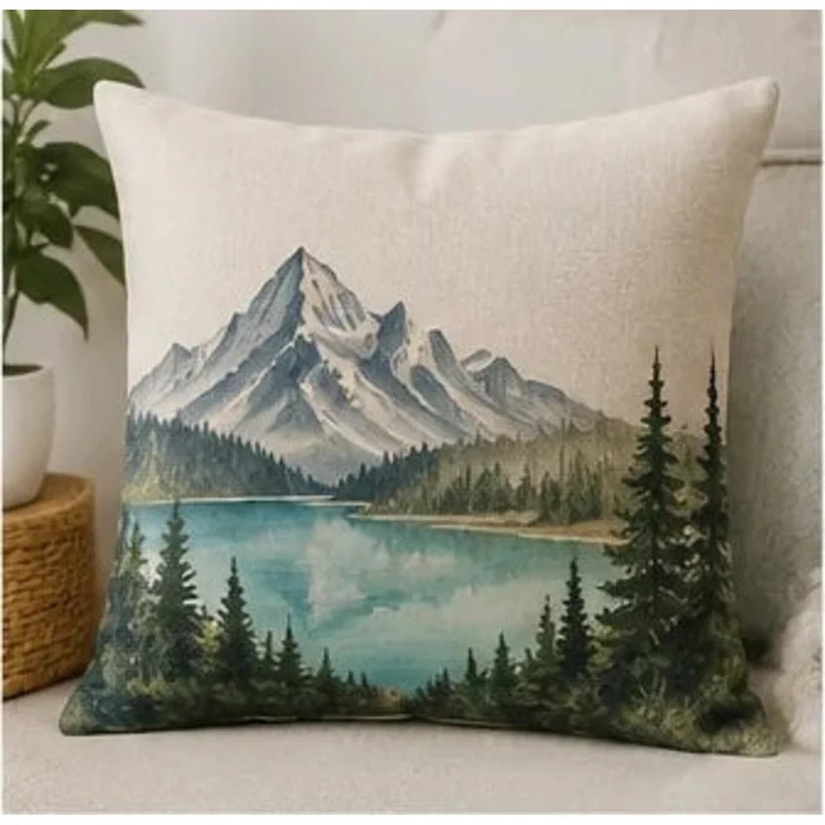 Custom Natural Linen Photo Pillow hero