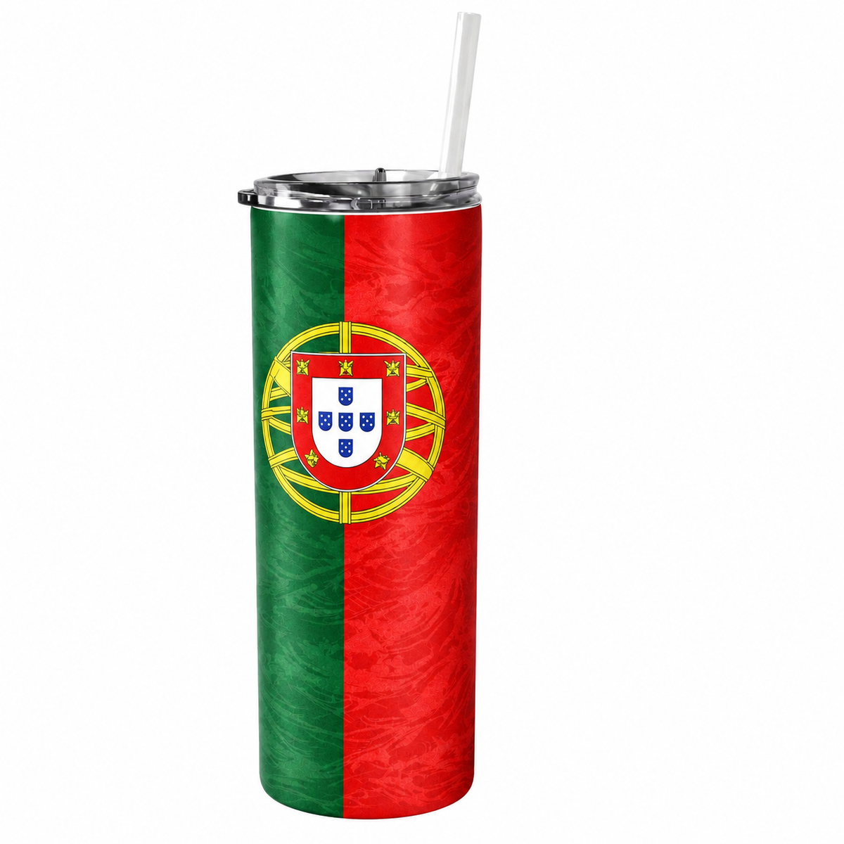 Portugal 20 oz World Team Tumbler on a pure white background with no cast shadow