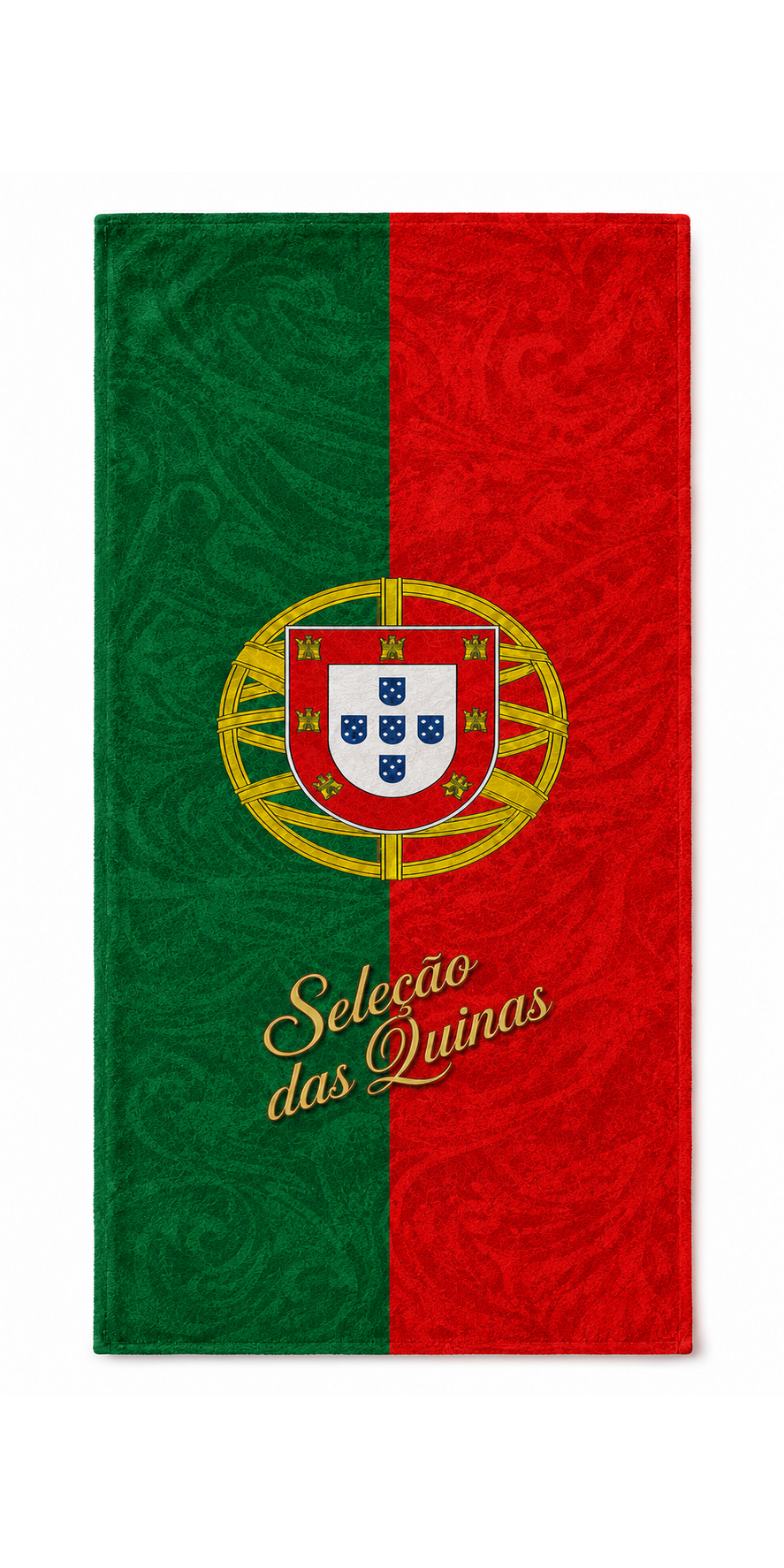 Portugal World Team bath and beach towel, accurate 30 by 60 inch proportion